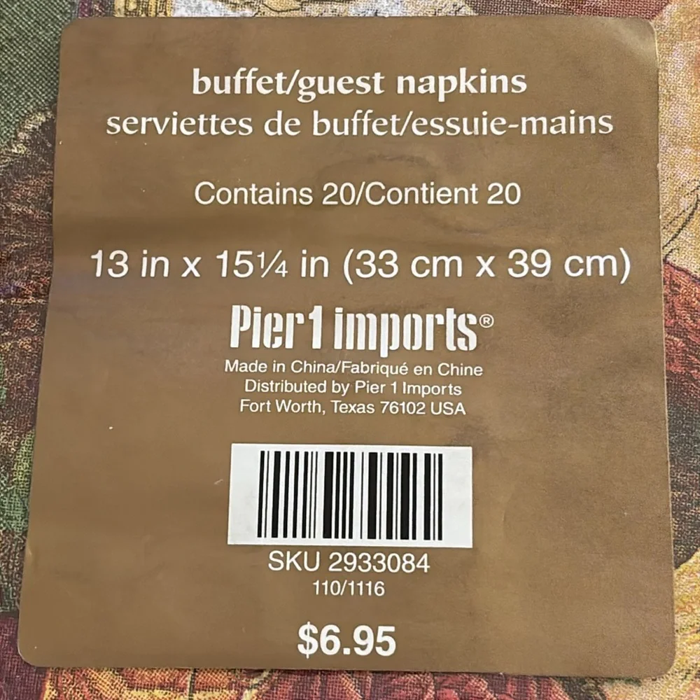 Pier 1 Imports Buffet Guest Napkins Thanksgiving Vintage Thanksgiving Napkins